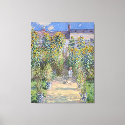 Der Kunstgarten von Vétheuil, Monet Leinwanddruck (Vorderseite)