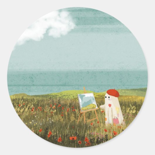 Der Künstler Runder Aufkleber (Vorderseite)