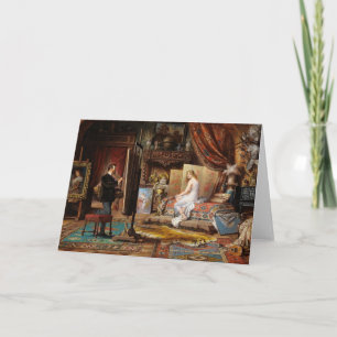 Der Künstler und sein Modell   Carl Schweninger, J Karte