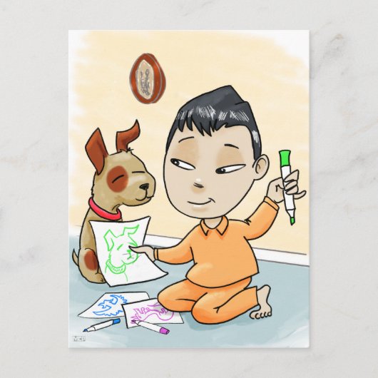 Der Künstler und seine Muse Postkarte (Vorderseite)