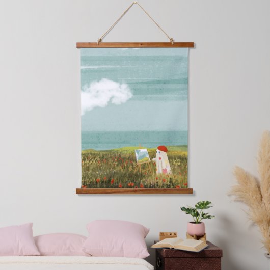 Der Künstler Wandteppich Mit Holzrahmen (Schlafzimmer)