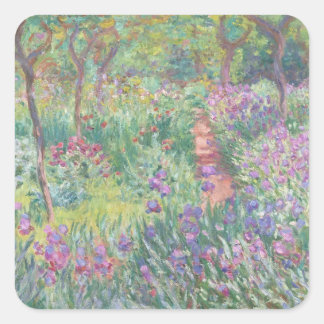 Der Künstlergarten in Giverny (1900) Claude Monet Quadratischer Aufkleber