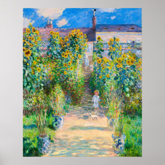 Der Künstlergarten in Vetheuil, 1880 von Monet Poster