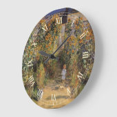 Der Künstlergarten in Vetheuil von Claude Monet Große Wanduhr (Winkel)