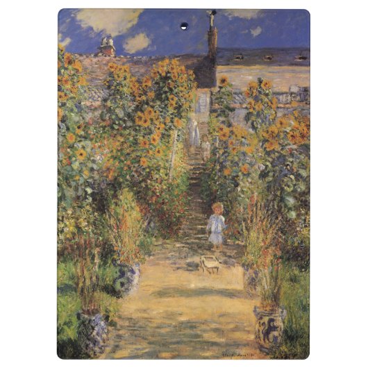 Der Künstlergarten in Vetheuil von Claude Monet Klemmbrett (Rückseite)