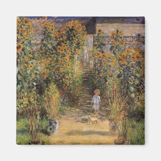 Der Künstlergarten in Vetheuil von Claude Monet Magnet (Vorne)