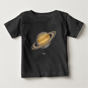 Der künstlerische Saturn mit lebhaften Rings Baby T-shirt