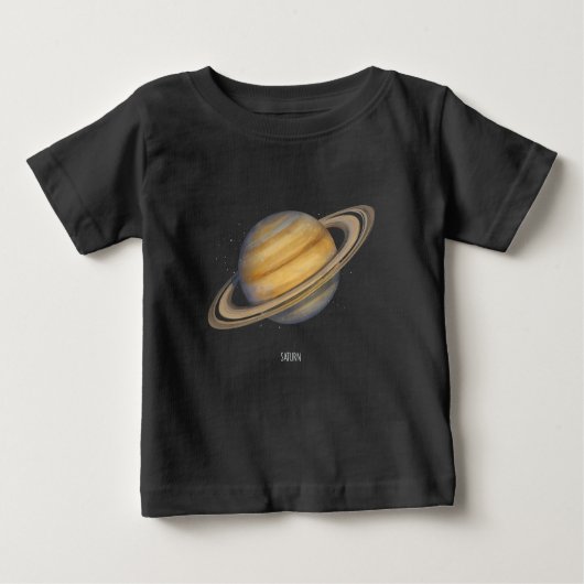 Der künstlerische Saturn mit lebhaften Rings Baby T-shirt (Vorderseite)