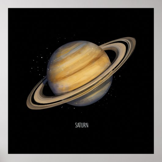 Der künstlerische Saturn mit lebhaften Rings Poster (Vorne)