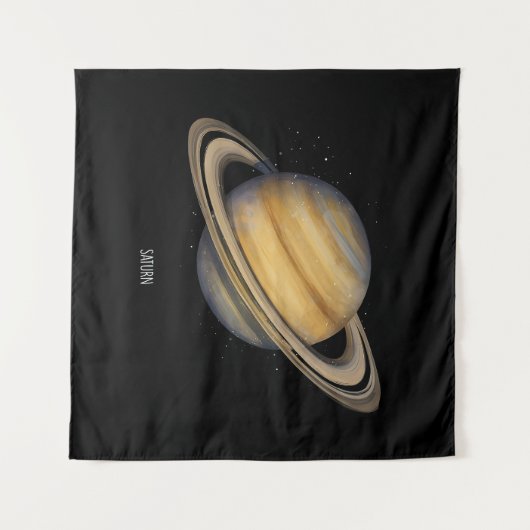 Der künstlerische Saturn mit lebhaften Rings Wandteppich (Vorderseite (Horizontal))