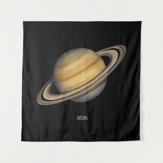 Der künstlerische Saturn mit lebhaften Rings Wandteppich (Vorderseite)