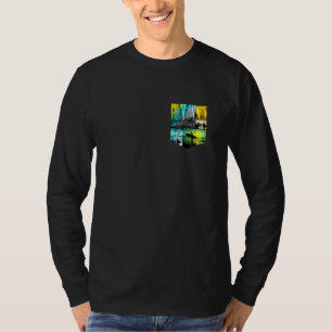 Der künstlerische Sunset Beach Surfpalme Tree Trop T-Shirt