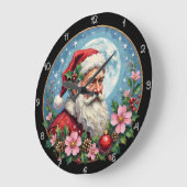 Der künstlerische Weihnachtsmann Vollmond Große Wanduhr (Winkel)
