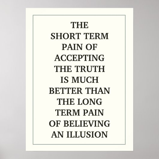 DER KURZE ZEITSCHMERZ, DIE WAHRHEIT ZU AKZEPTIEREN POSTER (Vorne)