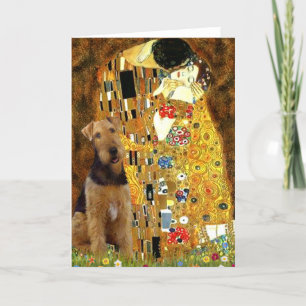 Der Kuss - Airedale Terrier (#1) Feiertagskarte