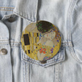 Der Kuss, Art Nouveau Ölgemälde, Gustav Klimt Button (Beispiel)