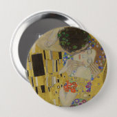 Der Kuss, Art Nouveau Ölgemälde, Gustav Klimt Button (Vorne & Hinten)
