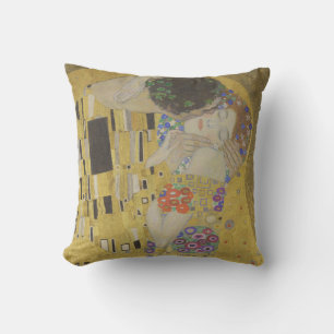 Der Kuss, Art Nouveau Ölgemälde, Gustav Klimt Kissen