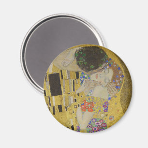 Der Kuss, Art Nouveau Ölgemälde, Gustav Klimt Magnet