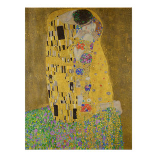 Der Kuss, Art Nouveau Ölgemälde, Gustav Klimt Poster