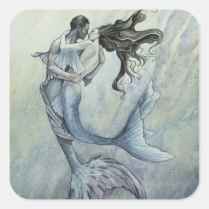 Der Kuss-Aufkleber 3 Quadratischer Aufkleber