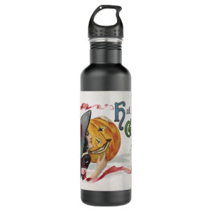 Der Kuss der Hexe: ein Kürbislaterne an Halloween Edelstahlflasche