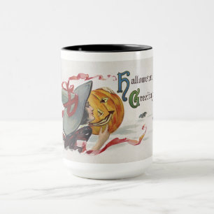 Der Kuss der Hexe: ein Kürbislaterne an Halloween Tasse