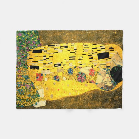 Der Kuss durch Gustav Klimt Fleecedecke (Vorderseite (Horizontal))
