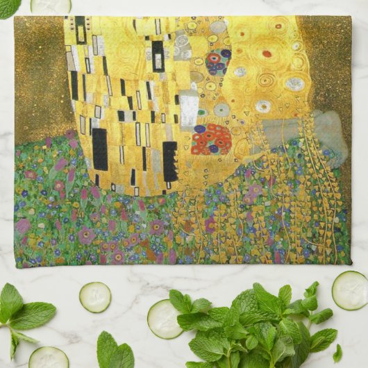 Der Kuss durch Gustav Klimt Handtuch (Gefaltet)