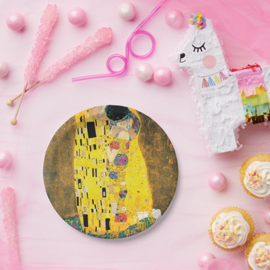 Der Kuss durch Gustav Klimt Pappteller (Party)