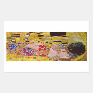 Der Kuss durch Gustav Klimt Rechteckiger Aufkleber
