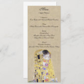 Der Kuss durch Klimt, das sahniges Sand-Menü Menükarte (Vorne/Hinten)