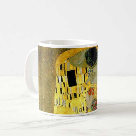 Der Kuss durch Klimt Kaffeetasse (Vorderseite Links)