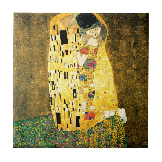 Der Kuss durch Kunst Nouveau Gustav Klimt Fliese (Vorderseite)