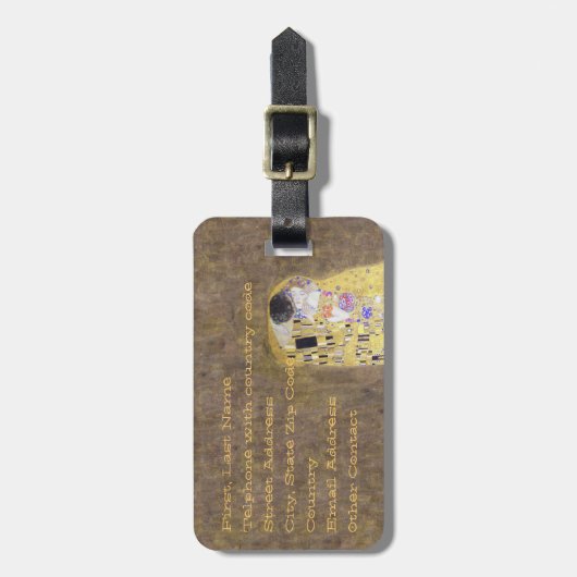 Der Kuss durch Kunst Nouveau Jugendstil C Gustav Gepäckanhänger (Vorderseite vertikal)