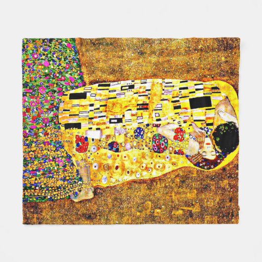 Der Kuss, ein berühmtes Bild Fleecedecke (Vorderseite (Horizontal))