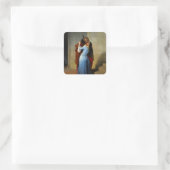 Der Kuss Francesco Hayez Quadratischer Aufkleber (Tasche)