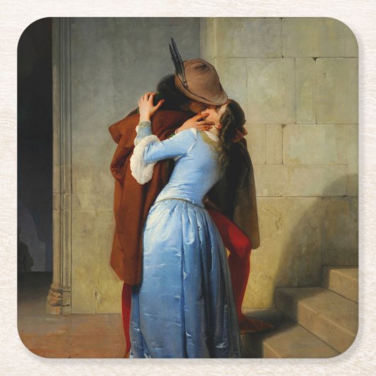 Der Kuss Francesco Hayez Rechteckiger Pappuntersetzer (Vorderseite)