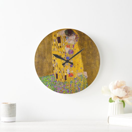 Der Kuss | Gustav Klimt | Große Wanduhr (Zuhause)