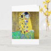 Der Kuss, Gustav Klimt Karte (Gelbe Blume)