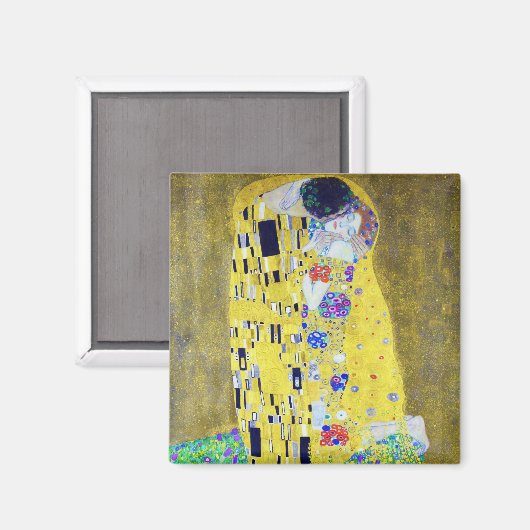 Der Kuss, Gustav Klimt Magnet (Vorderseite/Rückseite)
