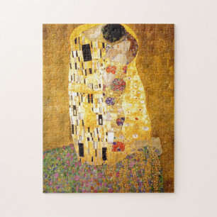 Der Kuss Gustav Klimt Malerei Kunst Vİntage Alt Puzzle