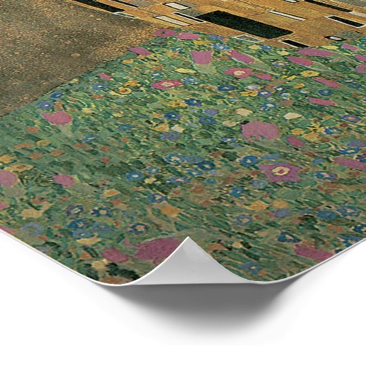 Der Kuss, Gustav Klimt Poster (Ecke)