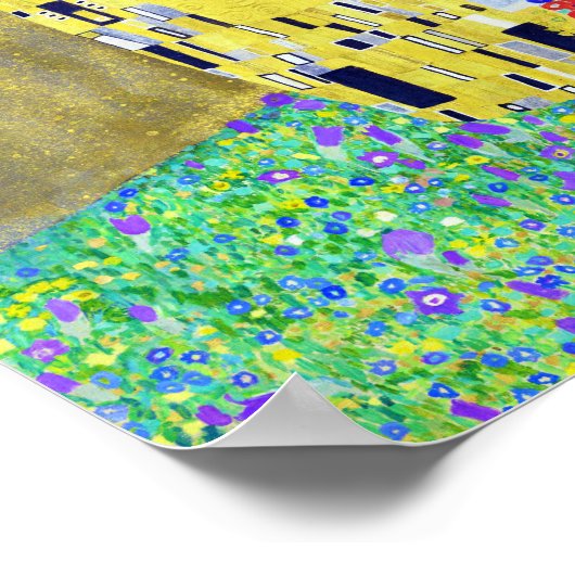 Der Kuss, Gustav Klimt Poster (Ecke)