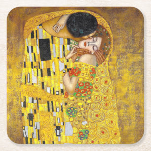 Der Kuss - Gustav Klimt Rechteckiger Pappuntersetzer