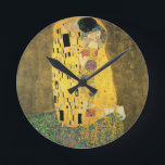 Der Kuss - Gustav Klimt Runde Wanduhr<br><div class="desc">Dieses ist eine Vintage Malerei,  die "den Kuss" von Gustav Klimt betitelt wird.</div>