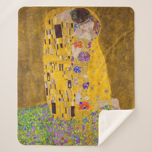 Der Kuss | Gustav Klimt | Sherpadecke (Vorderseite)