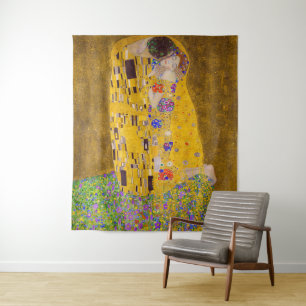 Der Kuss Gustav Klimt Wandteppich