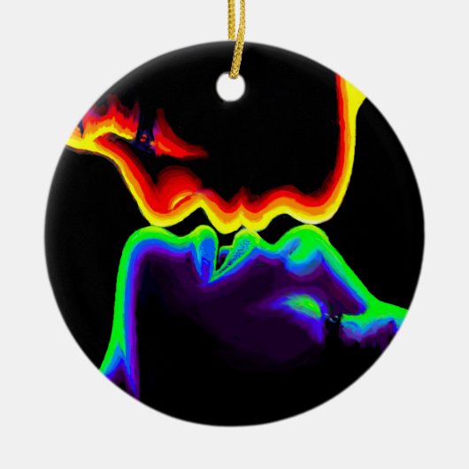 Der Kuss Keramik Ornament (Vorne)