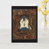 Der Kuss - Kunstkarte (mit Zitat) Karte (Gelbe Blume)